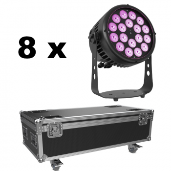 Aqua 180 RGBWAUV Bundle 8 Stück inkl. prof. Flightcase